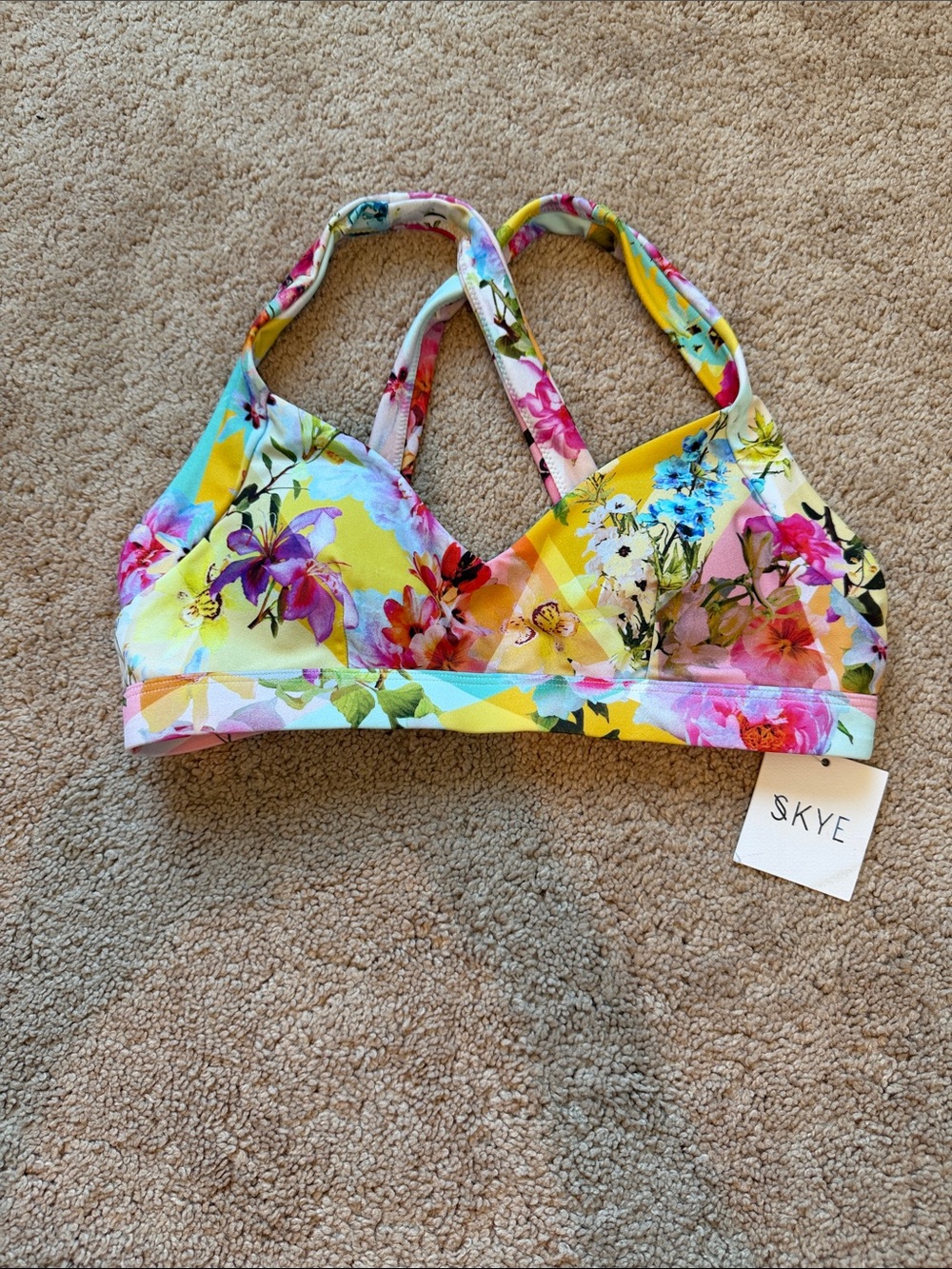 NWT Skye Floral Triangle Style Bikini Top